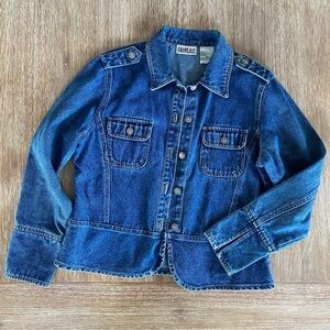 Vintage 90s Bill Blass Peplum Jean Jacket